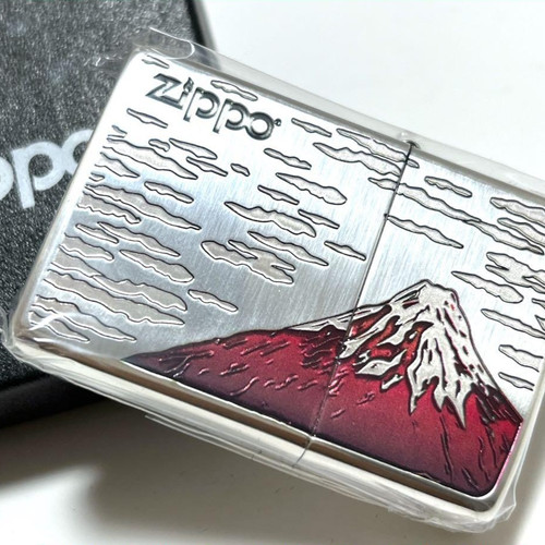 Accendino zippo rosso fuji - accendino,