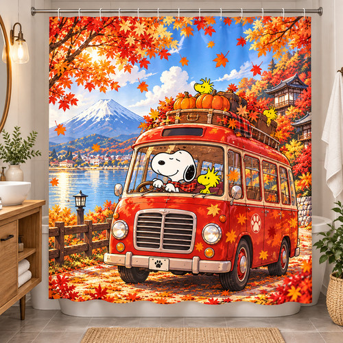 Tenda doccia autobus rossa